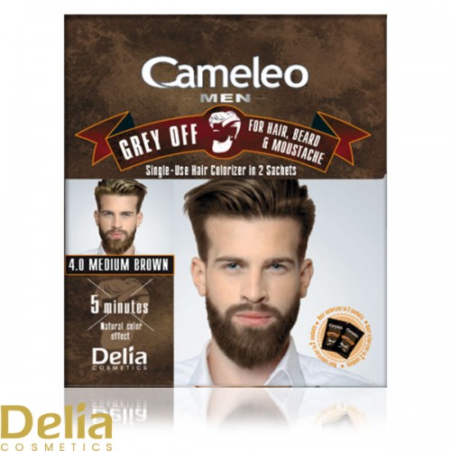 Farba protiv sedih za kosu, bradu i brkove CAMELEO MEN 4.0 srednje smedja 2x15ml